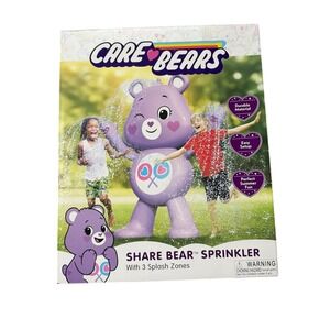 Care Bears Share Bear Sprinkler Kids Purple New Inflatable 3 Splash Zones Toy